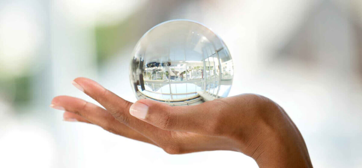 Transparent ball on a palm - Transparency Image